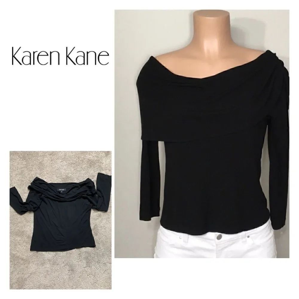 New Karen Kane pleated drape neck top.  New.